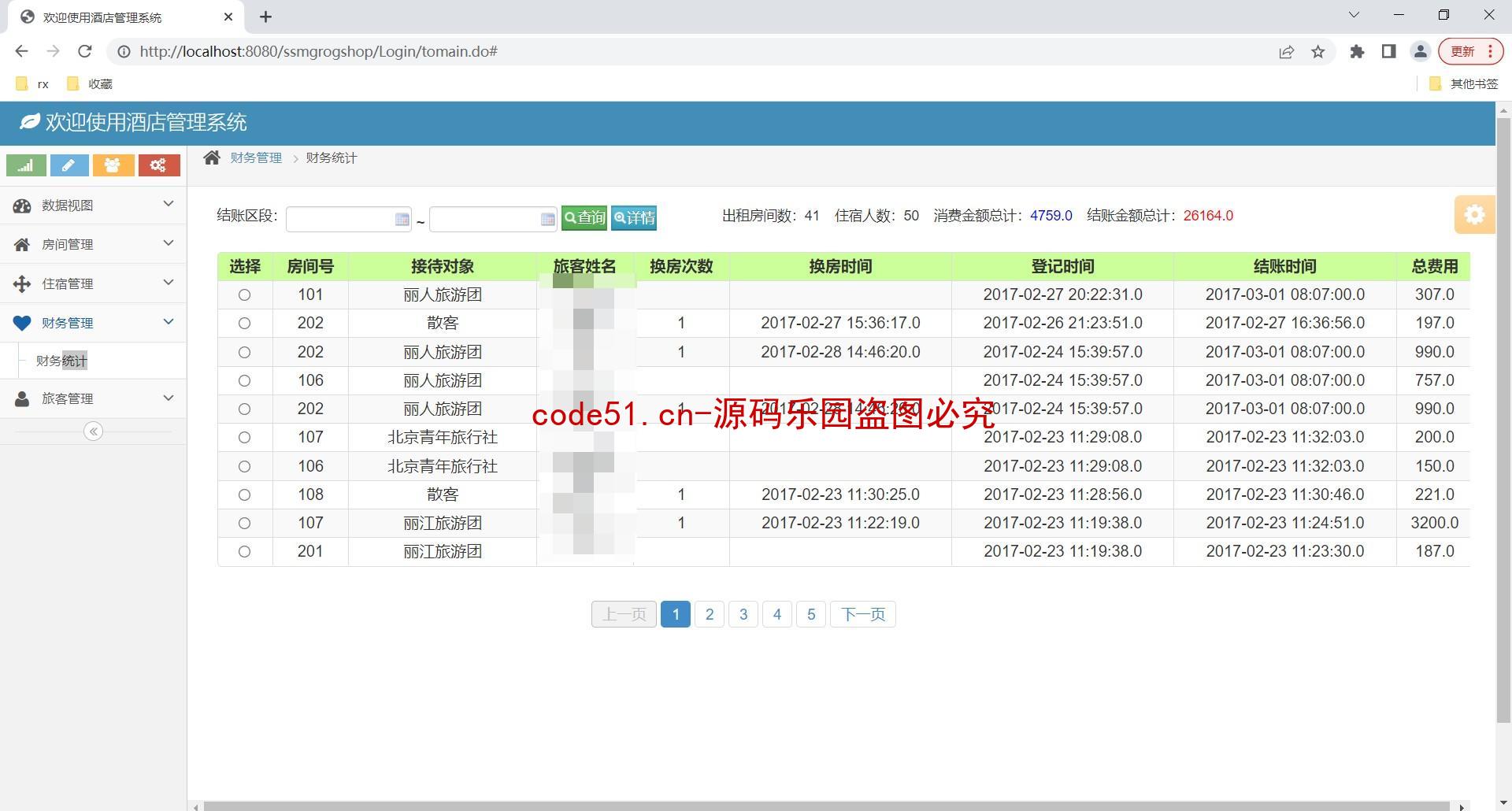 基于SSM+MySQL+Bootstrap的酒店管理系统