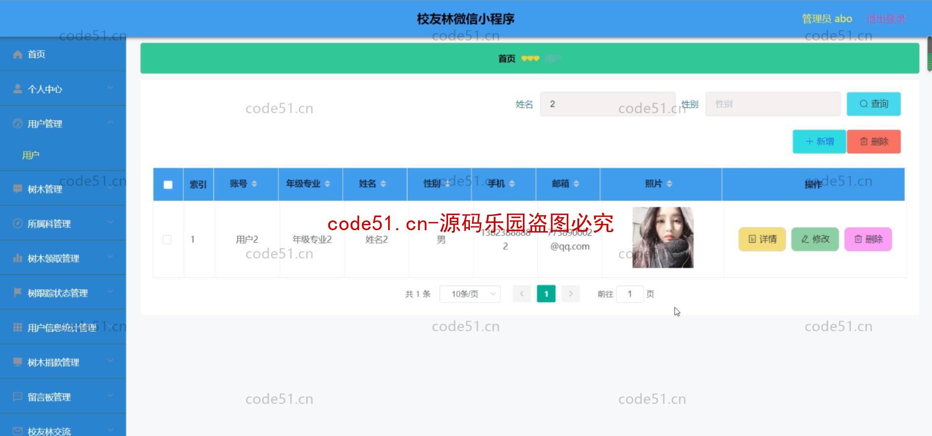 基于微信小程序+SSM+MySQL的校友林小程序(附论文)