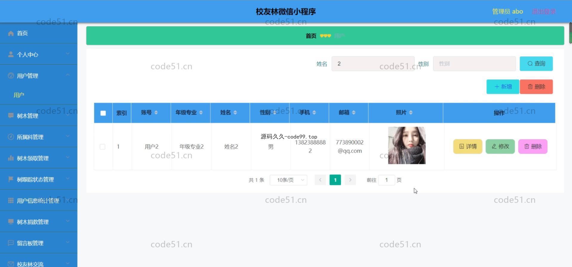 基于微信小程序+SSM+MySQL的校友林小程序(附论文)