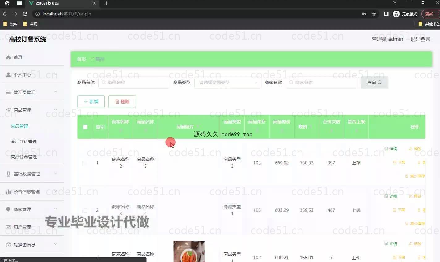 基于微信小程序+SSM+MySQL的高校订餐系统小程序(附论文)