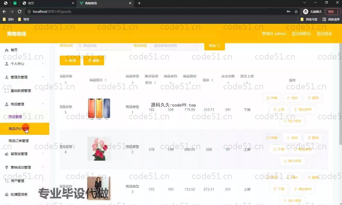 基于SpringBoot+MySQL+Vue.js的购物商城系统(附论文)