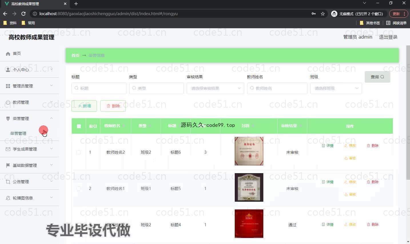 基于微信小程序+SpringBoot+MySQL的高校教师成果管理小程序(附论文)