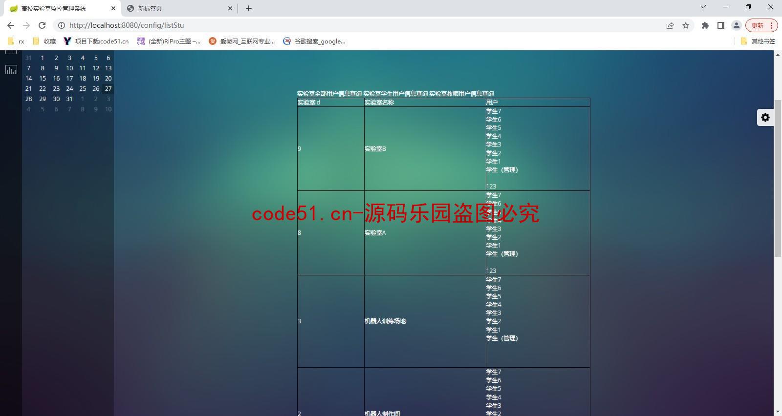 基于SSM+SpringBoot+MySQL的高校实验室监控管理系统(附论文)