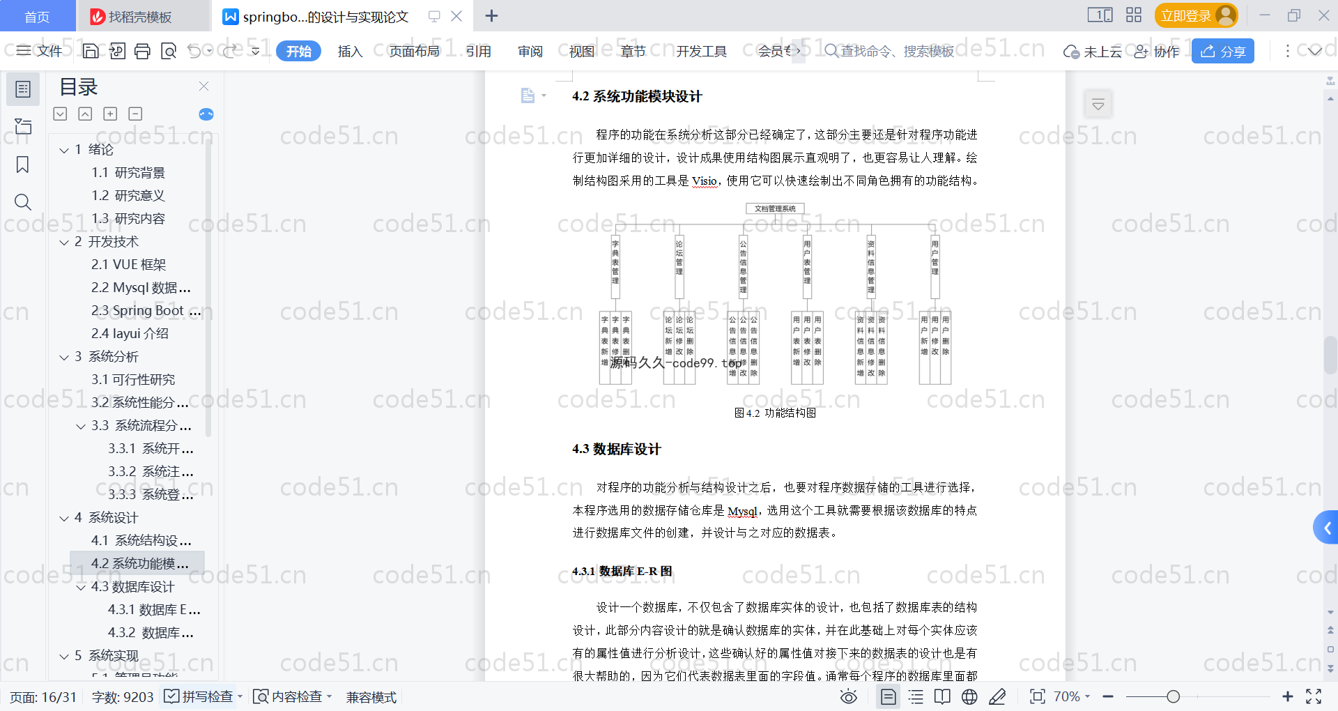 基于SpringBoot+MySQL+Vue的文档管理系统(附论文)