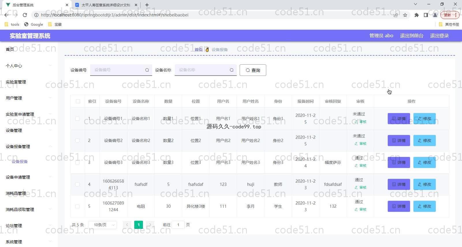 基于SpringBoot+MySQL+Vue的实验室管理系统(附论文)