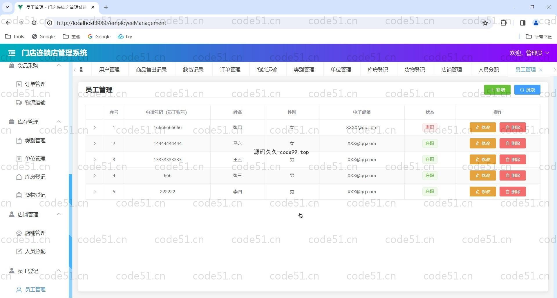 基于Vue.js+SpringBoot+SSM的门店连锁店管理系统