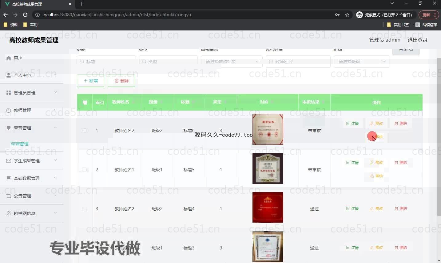 基于微信小程序+SpringBoot+MySQL的高校教师成果管理小程序(附论文)