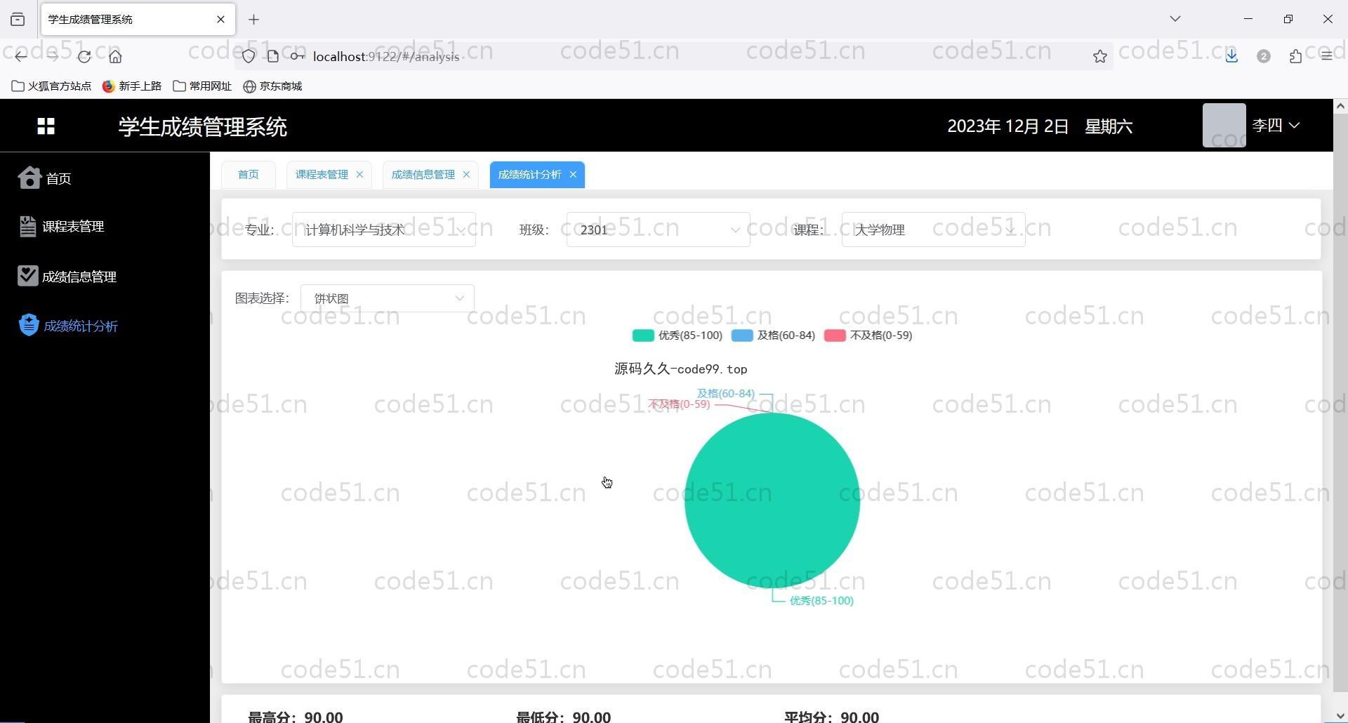 基于Vue.js+SpringBoot+MySQL的学生成绩教务系统(附文档),