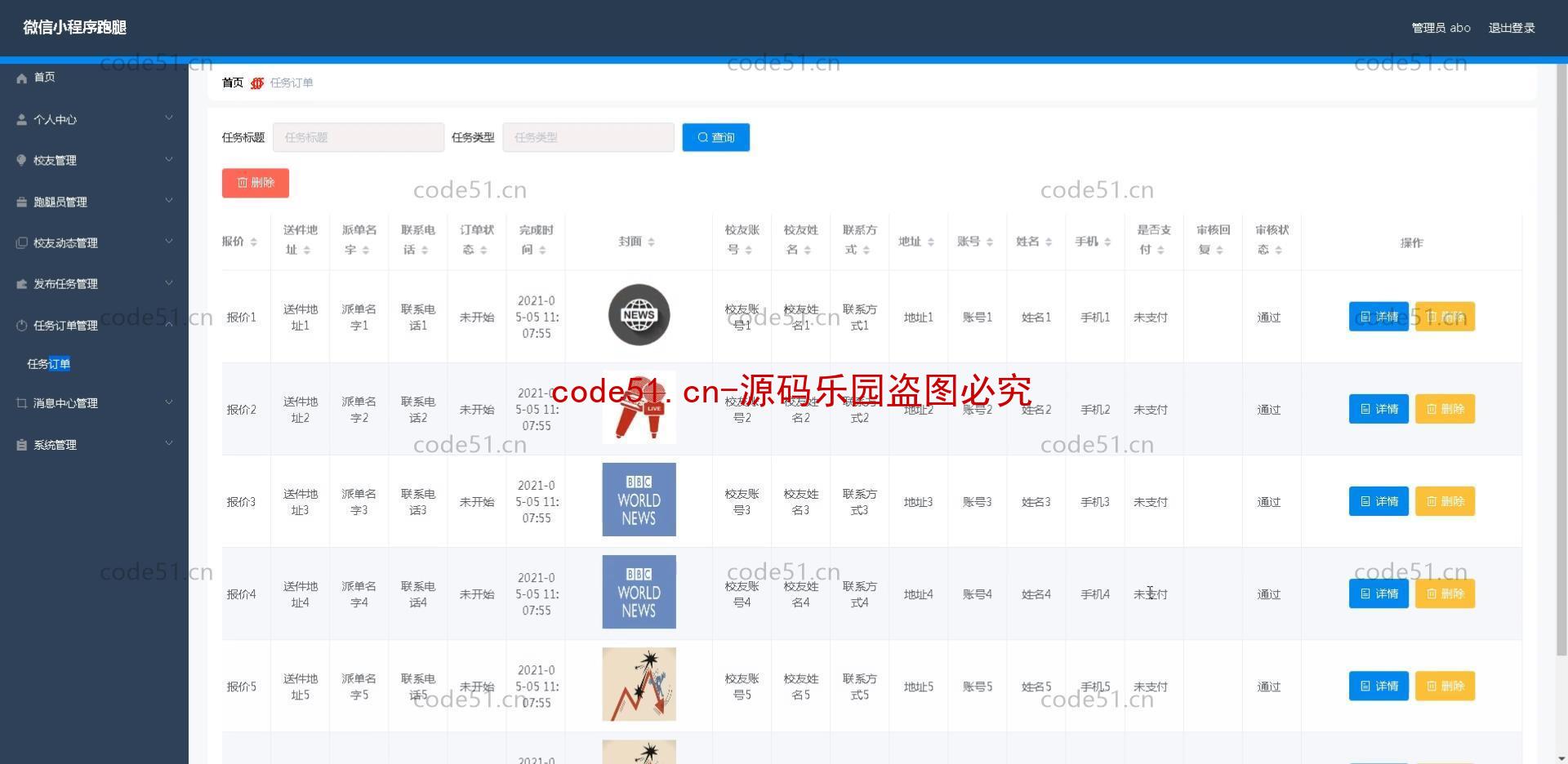 基于微信小程序+SSM+MySQL的跑腿小程序(附论文)