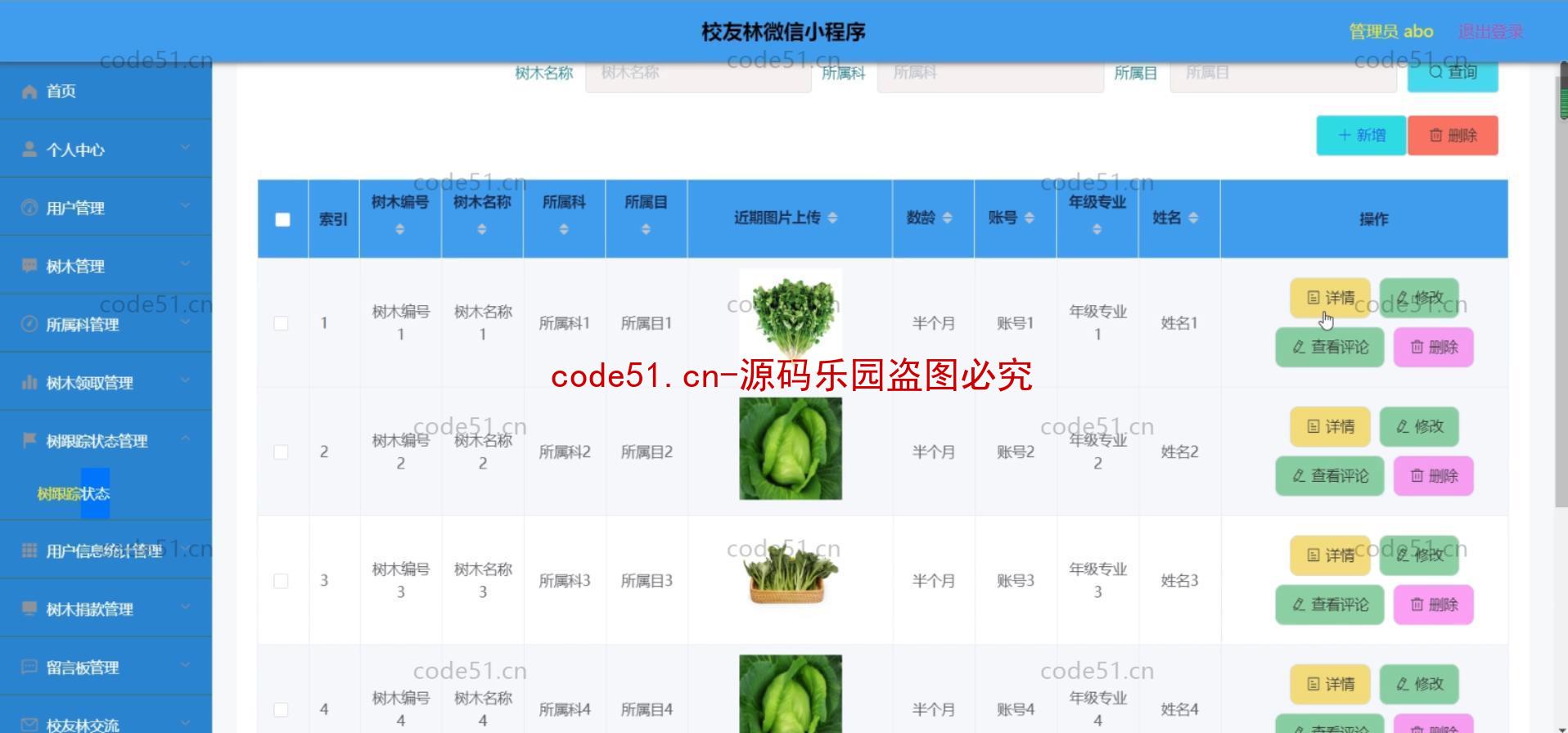 基于微信小程序+SSM+MySQL的校友林小程序(附论文)