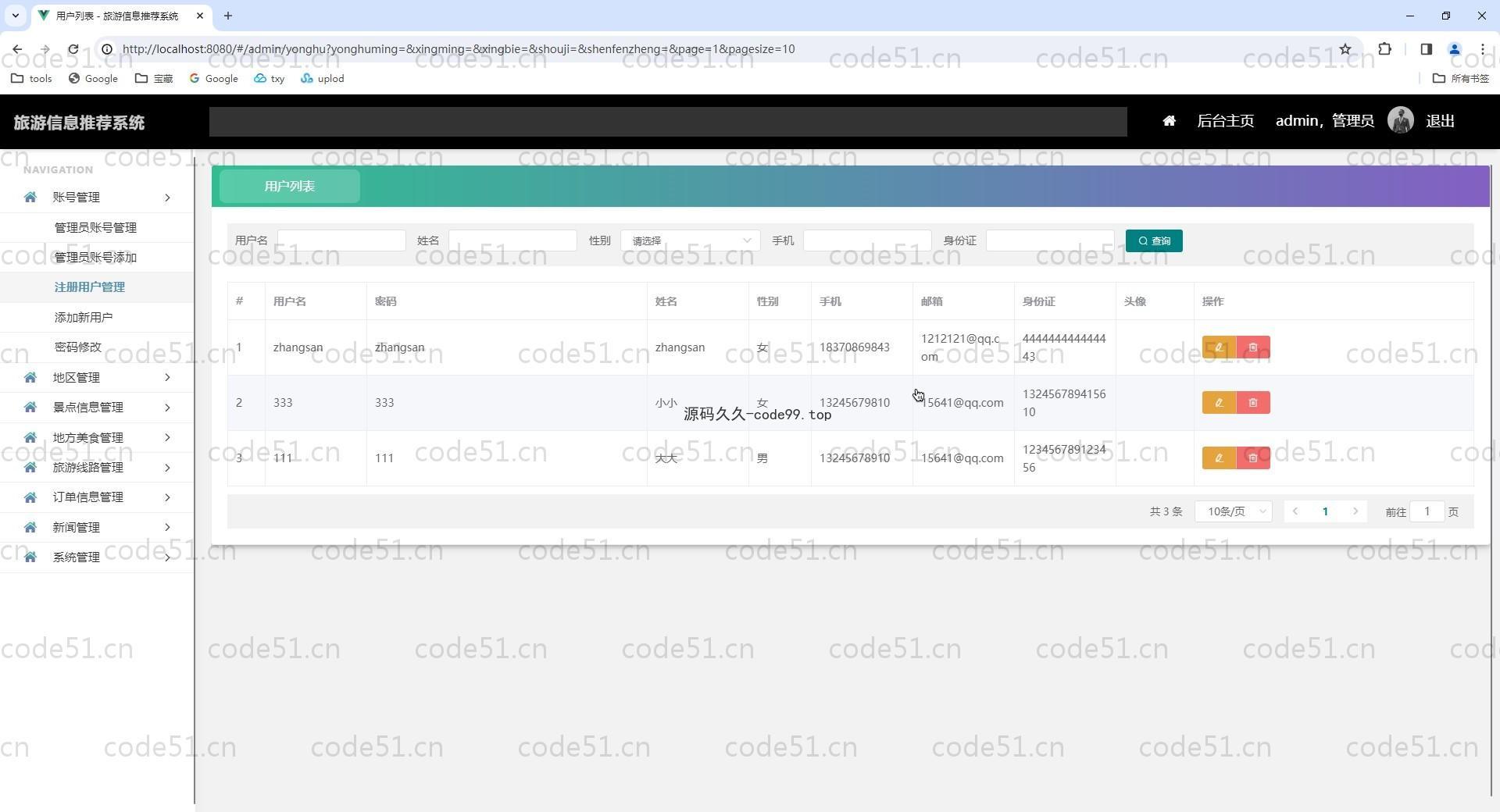 基于SpringBoot+MySQL+Vue.js的旅游推荐信息管理系统