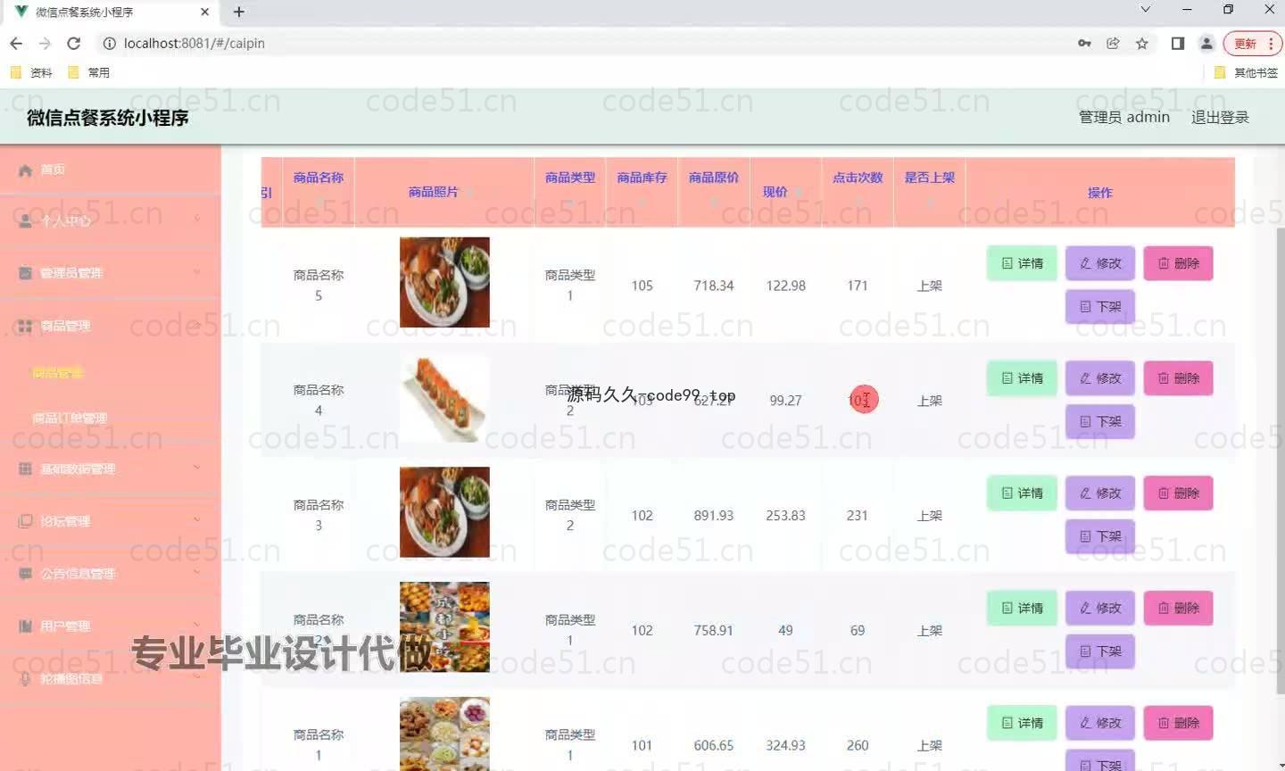 基于微信小程序+SSM+MySQL的微信点餐小程序(附论文)