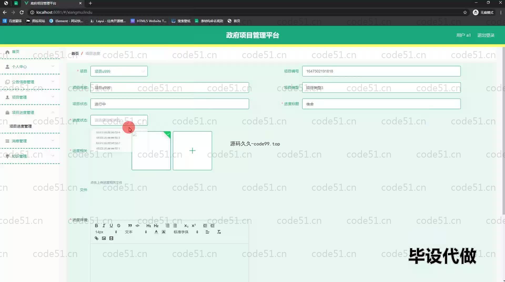 基于SpringBoot+MySQL+Vue.js的项目管理平台(附论文)
