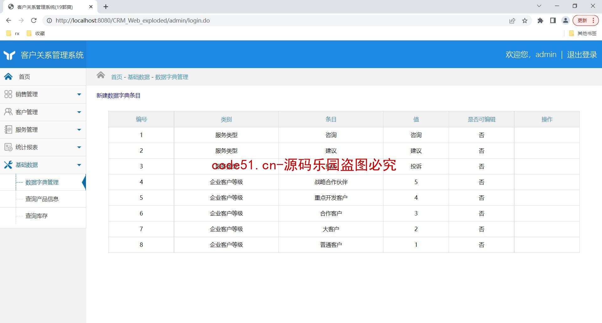 基于SSM+MySQL+Bootstrap的客户关系管理系统