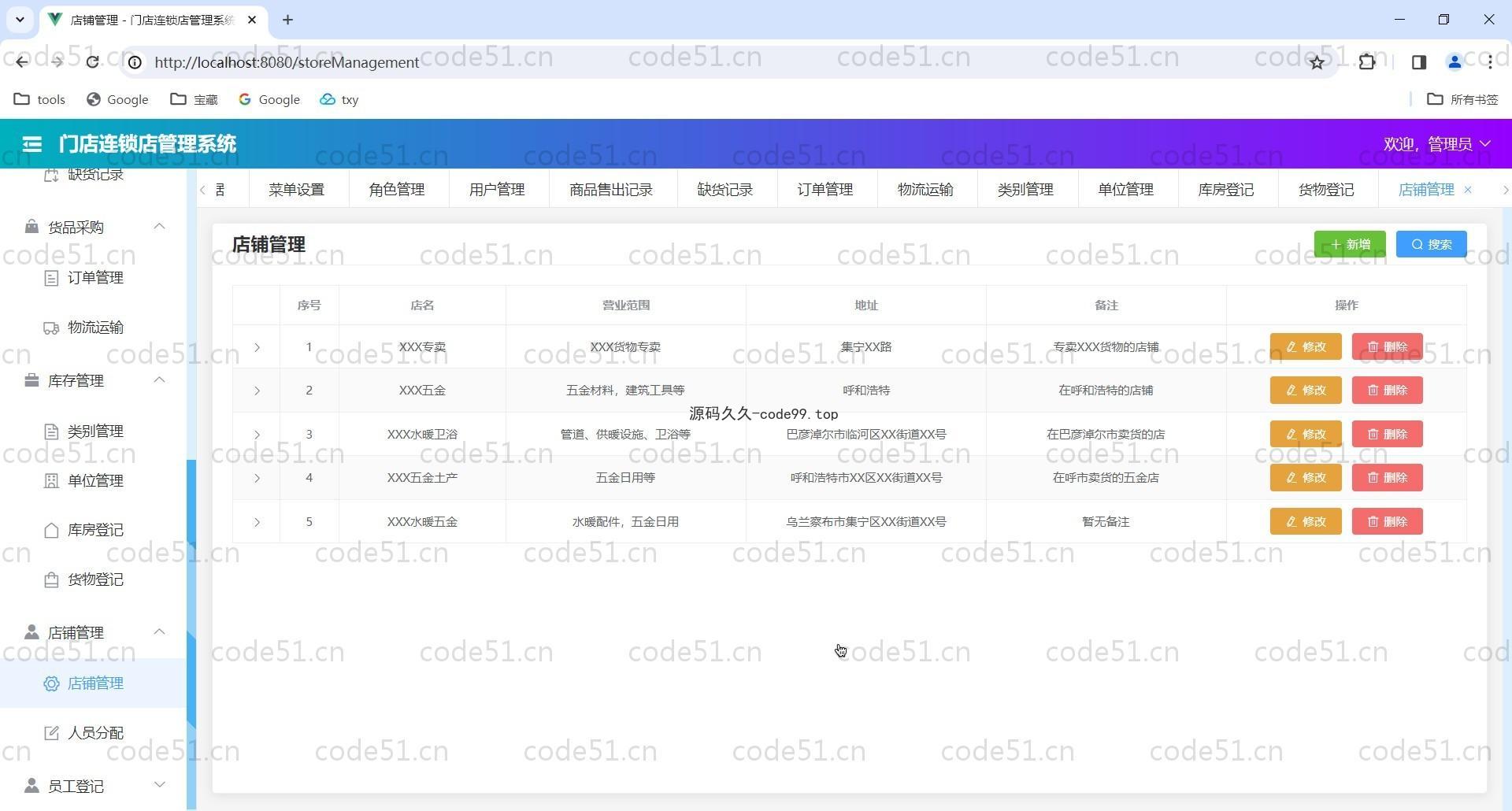 基于Vue.js+SpringBoot+SSM的门店连锁店管理系统