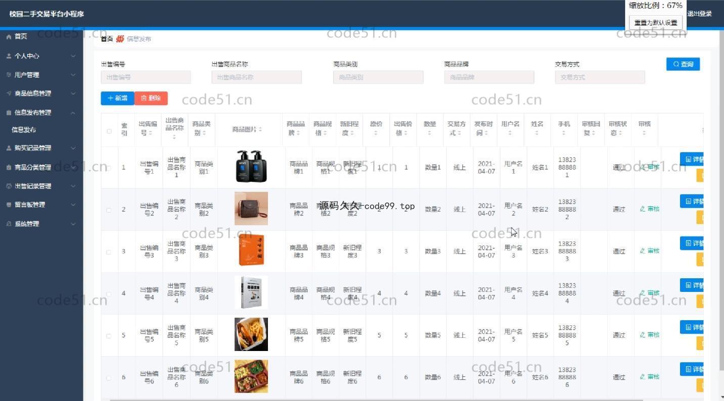 基于微信小程序+SSM+MySQL的校园二手交易平台小程序(附论文)