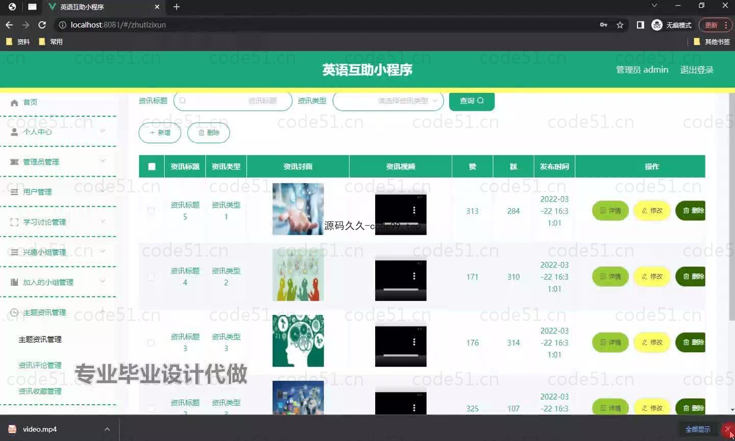 基于微信小程序+SpringBoot+MySQL的英语互助小程序(附论文)