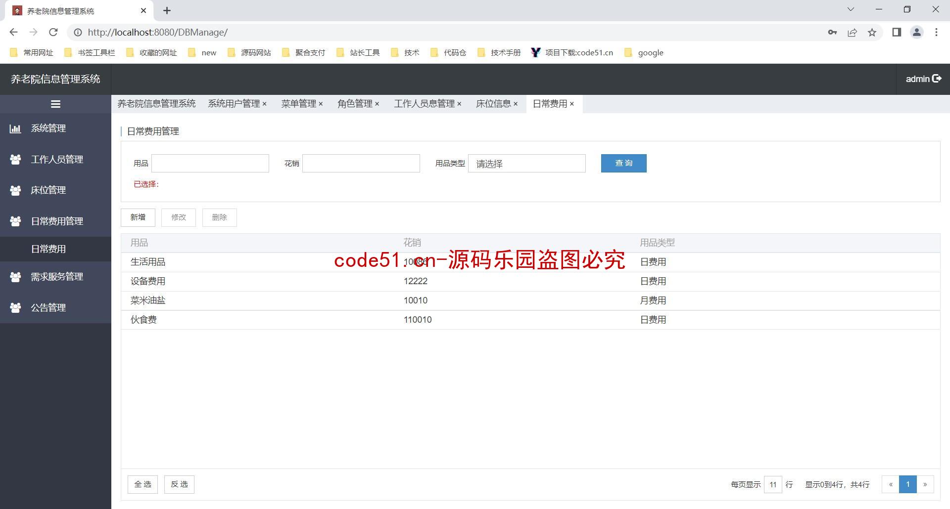 基于SSM+MySQL+LayUI的养老院信息管理系统(附论文)