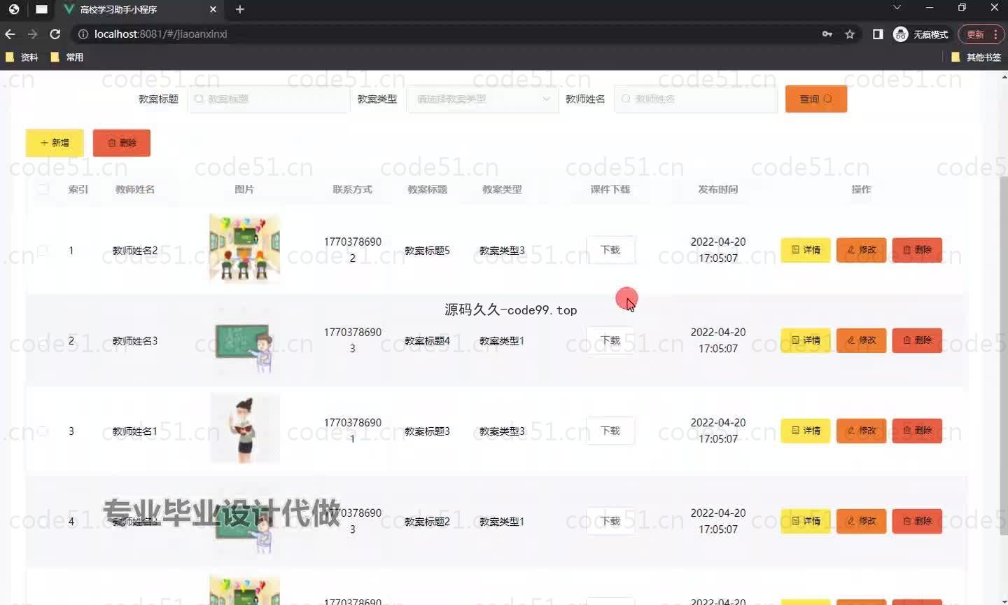 基于微信小程序+SSM+MySQL的高校学习助手小程序(附论文)