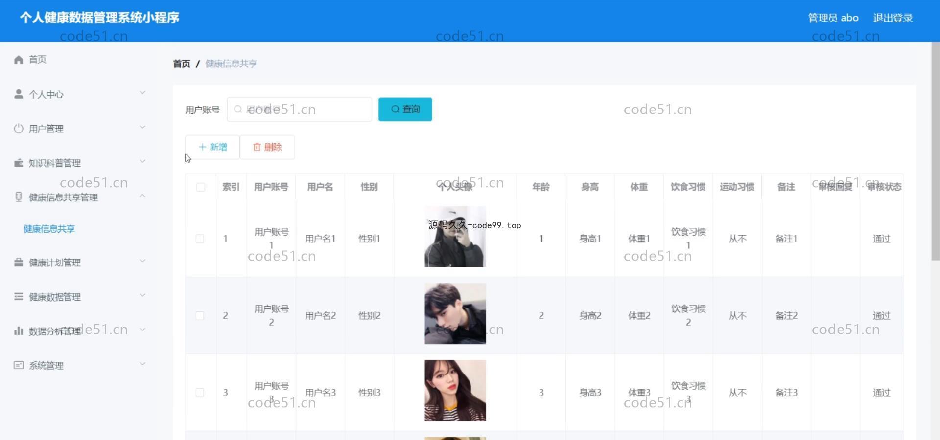 基于微信小程序+SSM+MySQL的个人健康数据管理系统小程序(附论文)