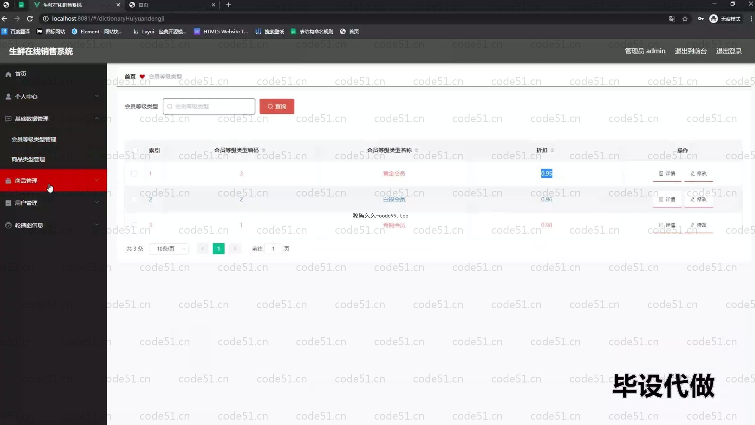 基于SpringBoot+MySQL+Vue.js的生鲜在线销售系统(附论文)