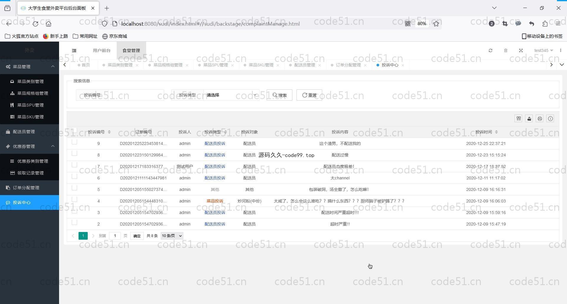 基于SSM+LayUI+JSP的订餐堂食外卖配送系统(附论文)