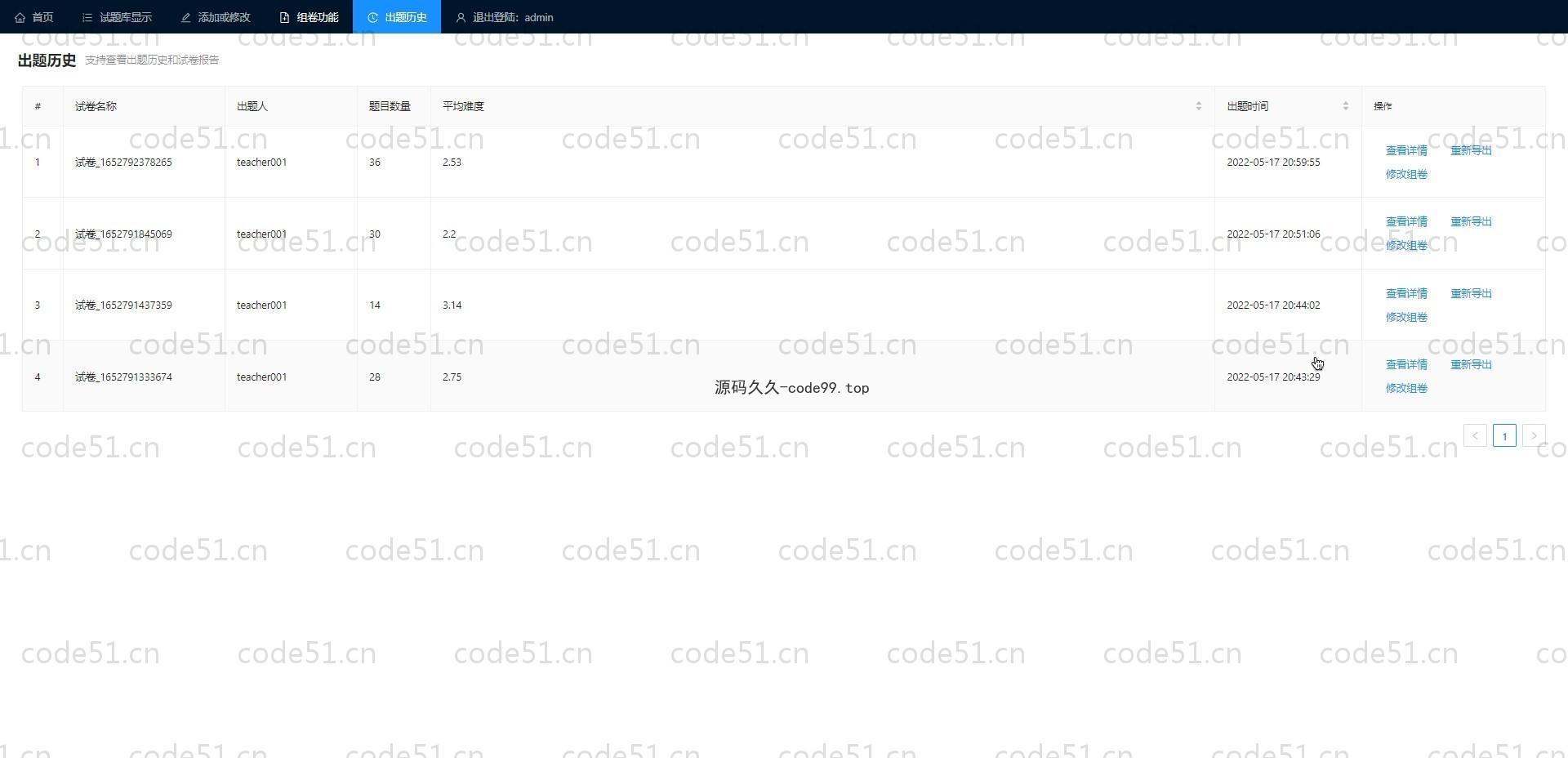 基于SpringBoot+Vue.js+遗传贪心算法的在线组卷系统