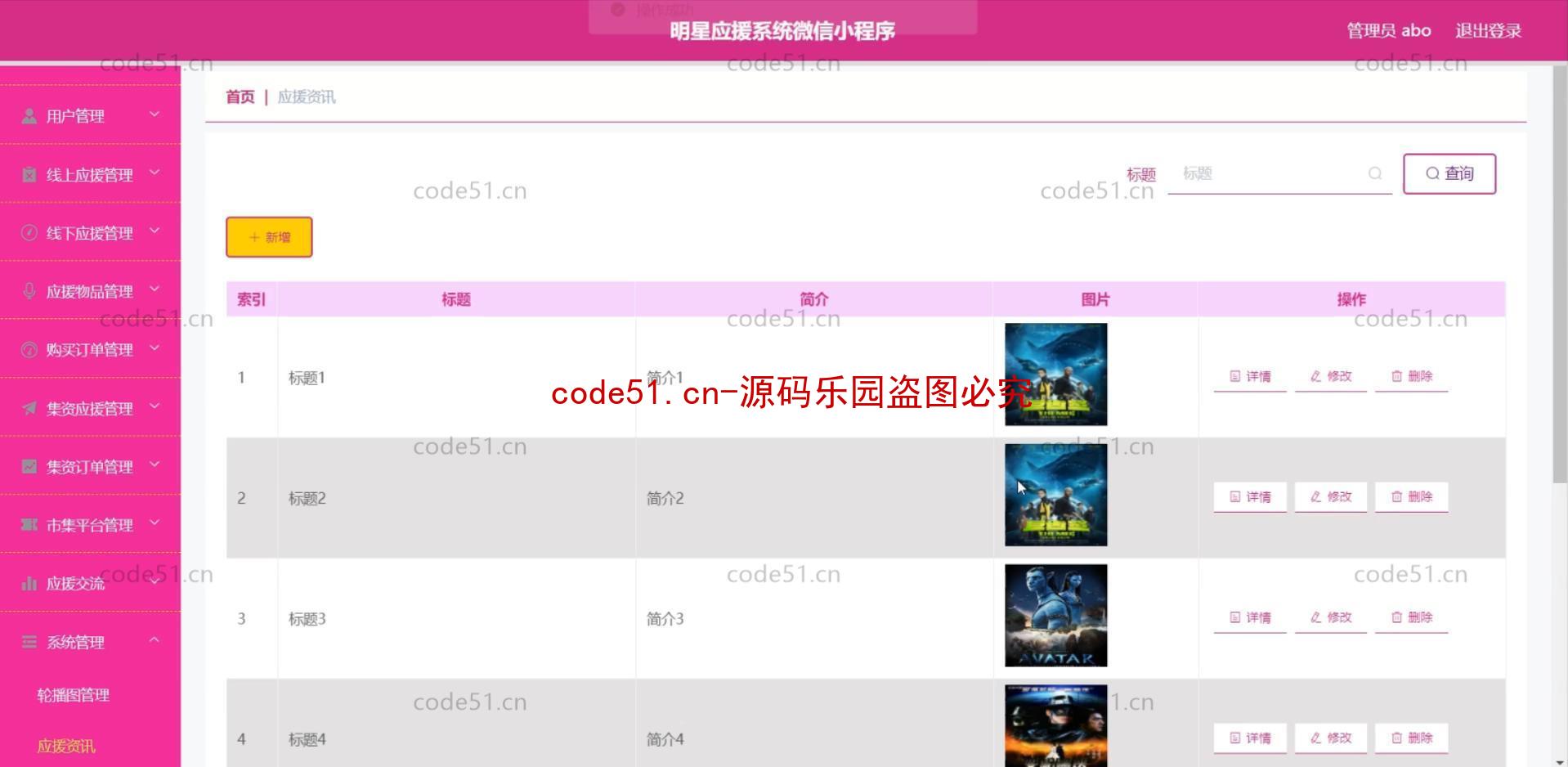 基于微信小程序+SSM+MySQL的明星应援小程序(附论文)