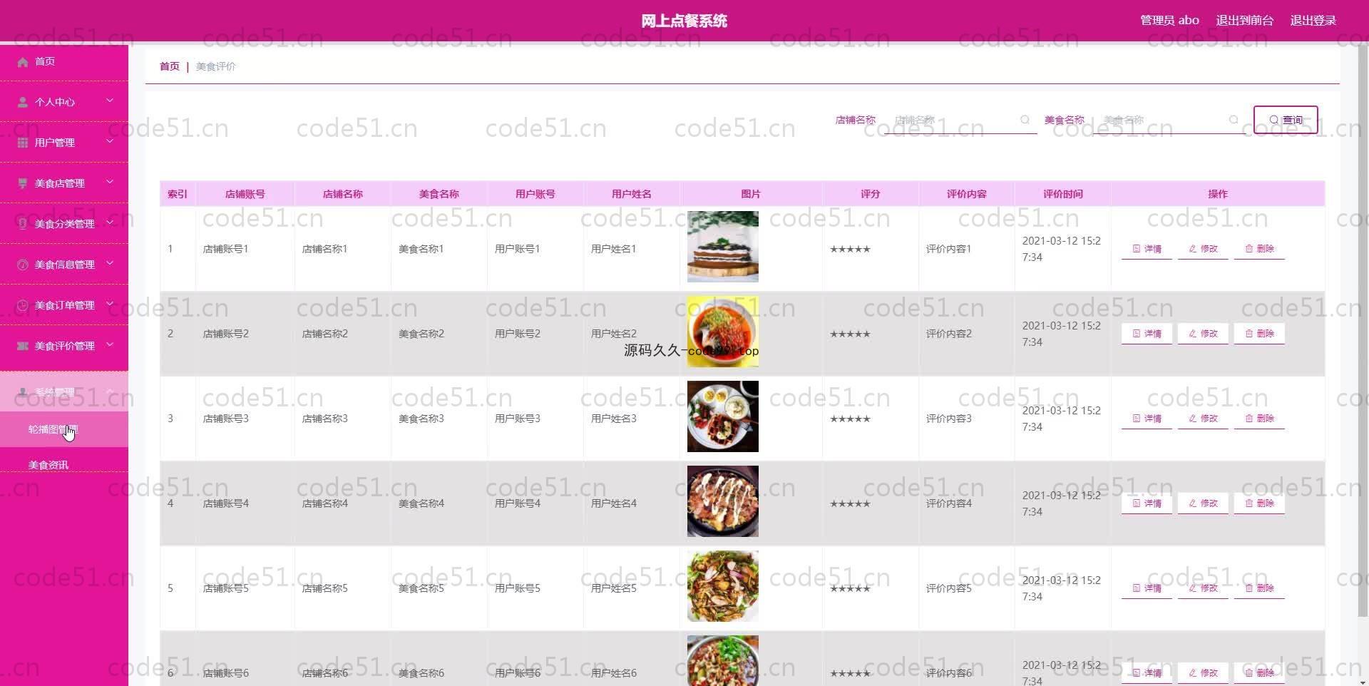 基于SpringBoot+MySQL+Vue的网上点餐系统(附论文)