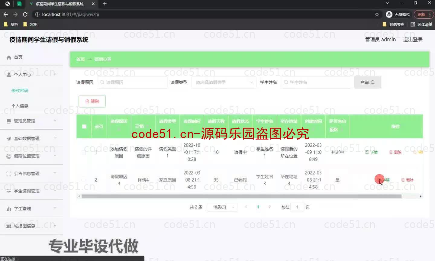 基于微信小程序+SSM+MySQL的疫情期间学生请假与销假系统小程序(附论文)