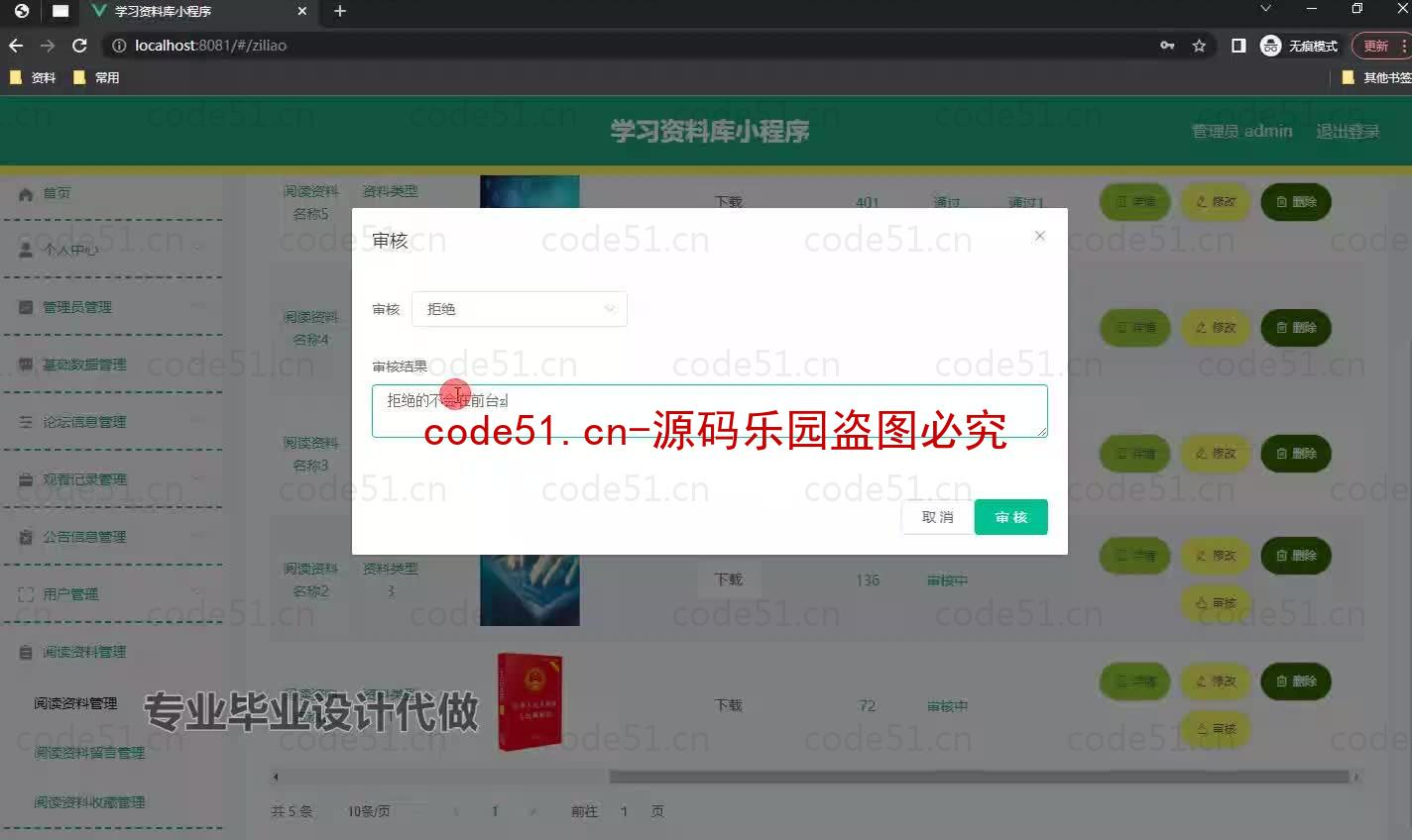 基于微信小程序+SSM+MySQL的学习资料库小程序(附论文)