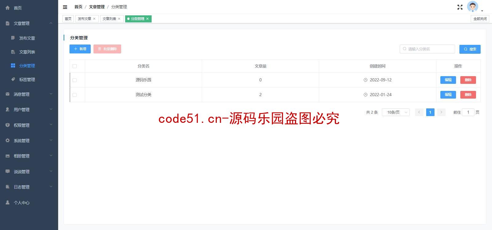 基于SSM+MySQL+Vue前后端分离的个人博客论坛系统