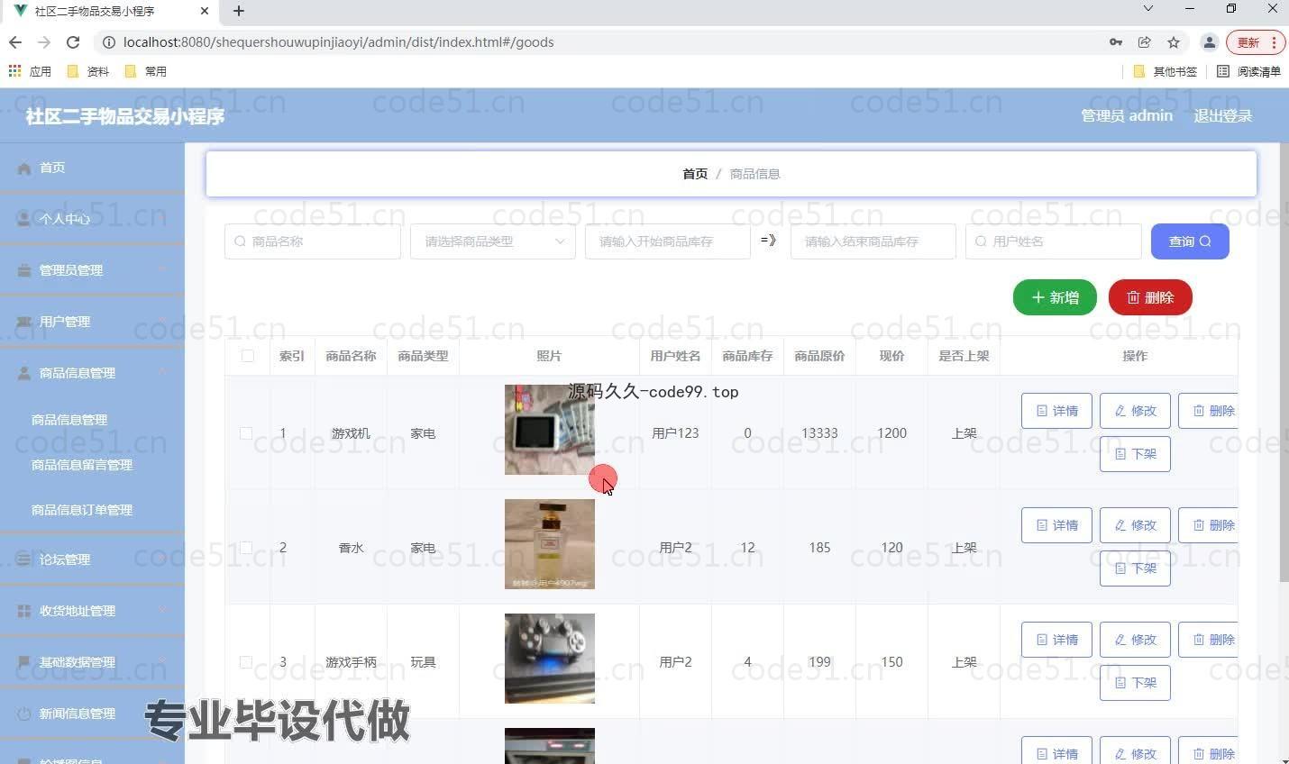基于微信小程序+SSM+MySQL的社区二手物品交易小程序(附论文)