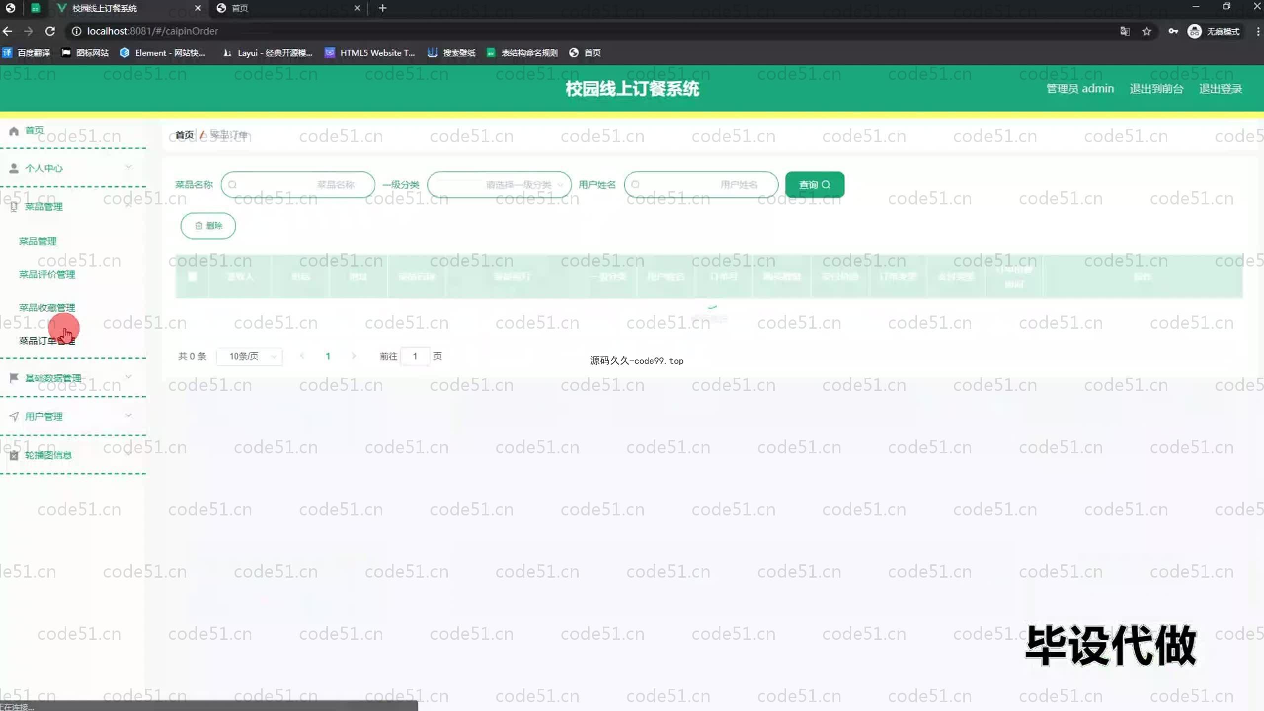 基于SpringBoot+MySQL+Vue.js的校园线上订餐系统(附论文)