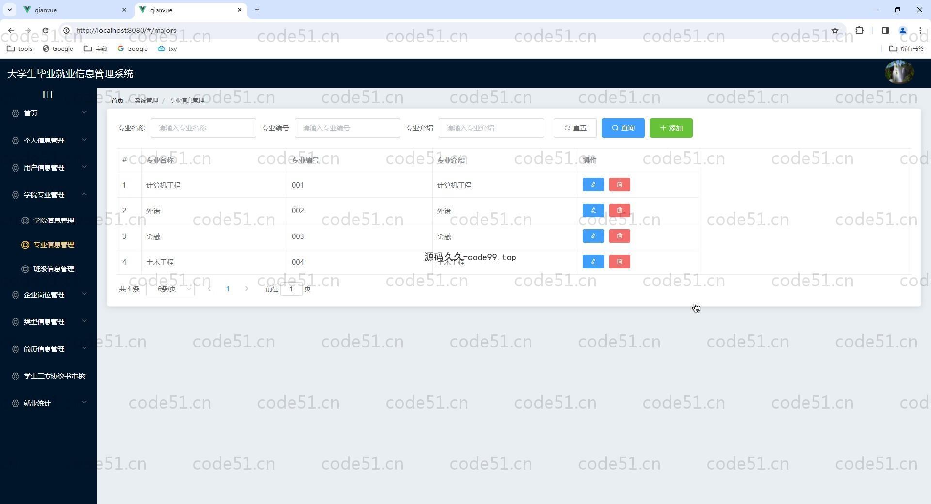 基于Vue.js+SpringBoot+SSM的大学生毕业就业信息管理系统