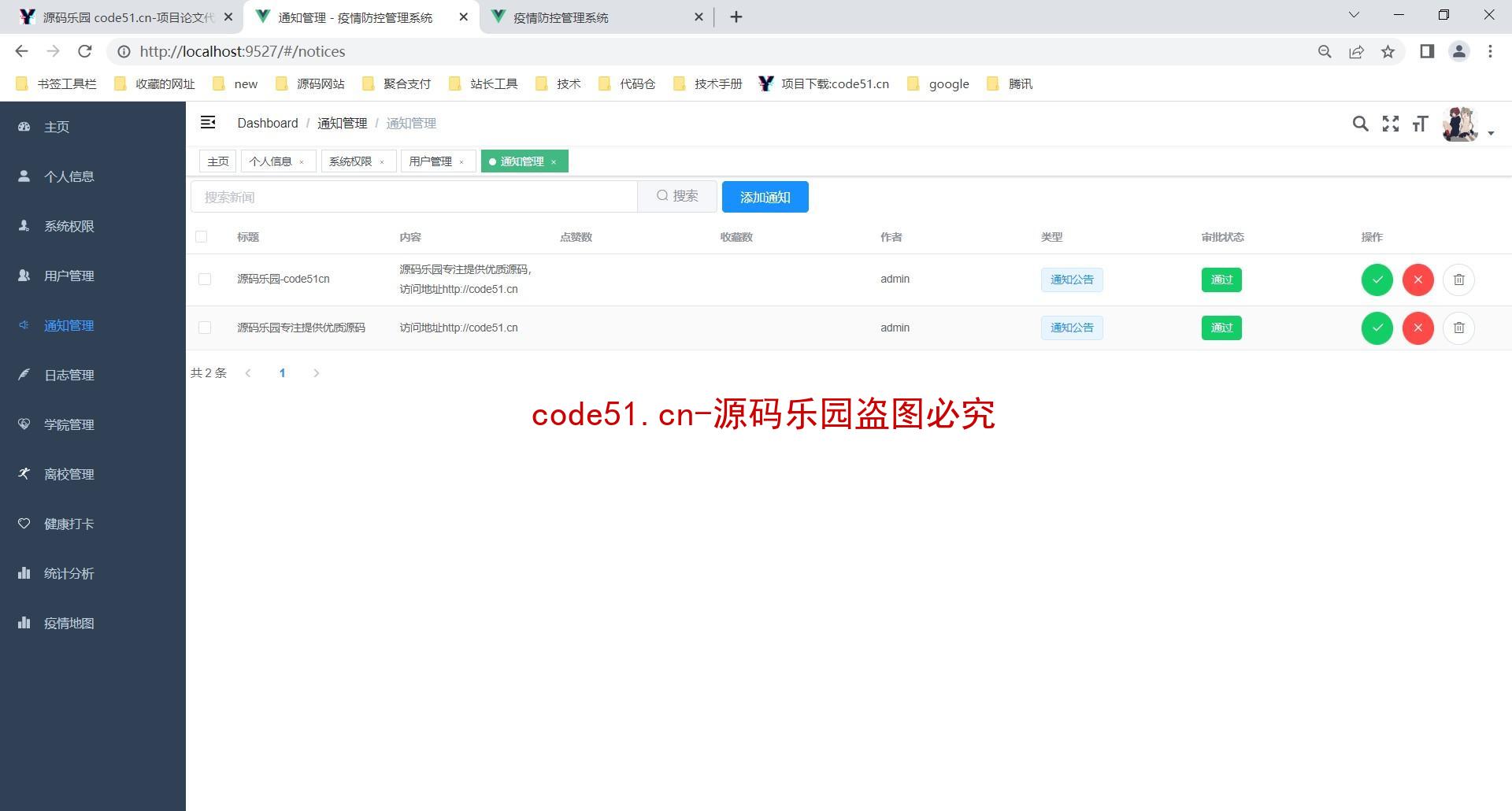 基于SSM+SpringBoot+Vue+ElementUI的校园疫情防控管理系统(附论文)