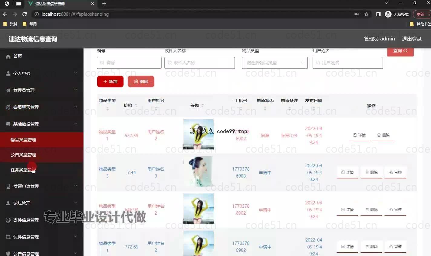 基于微信小程序+SSM+MySQL的速达物流信息小程序(附论文)