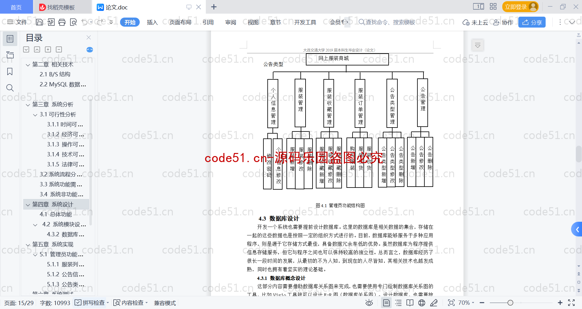 基于SpringBoot+MySQL+Vue的网上服装商城系统基于(附论文)