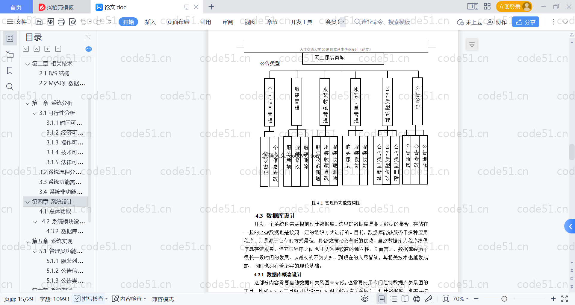 基于SpringBoot+MySQL+Vue的网上服装商城系统基于(附论文)