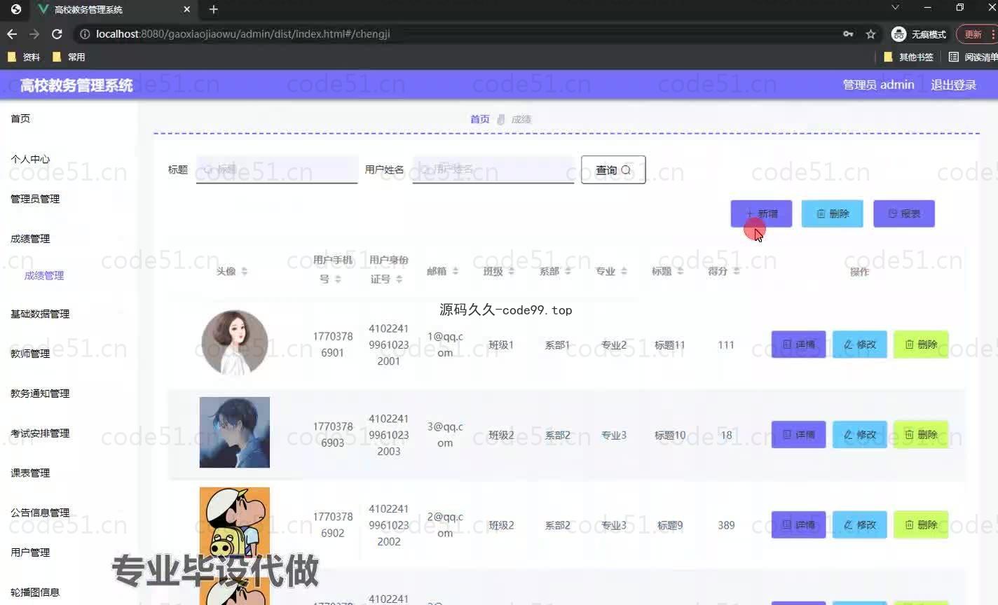 基于微信小程序+SpringBoot+MySQL的高校教务管理系统小程序(附论文)