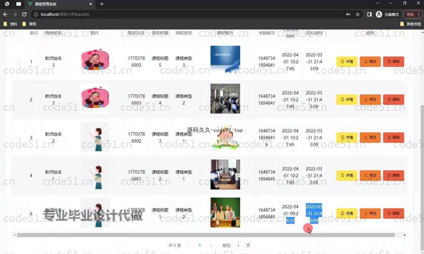 基于SpringBoot+MySQL+Vue.js的课堂管理系统(附论文)