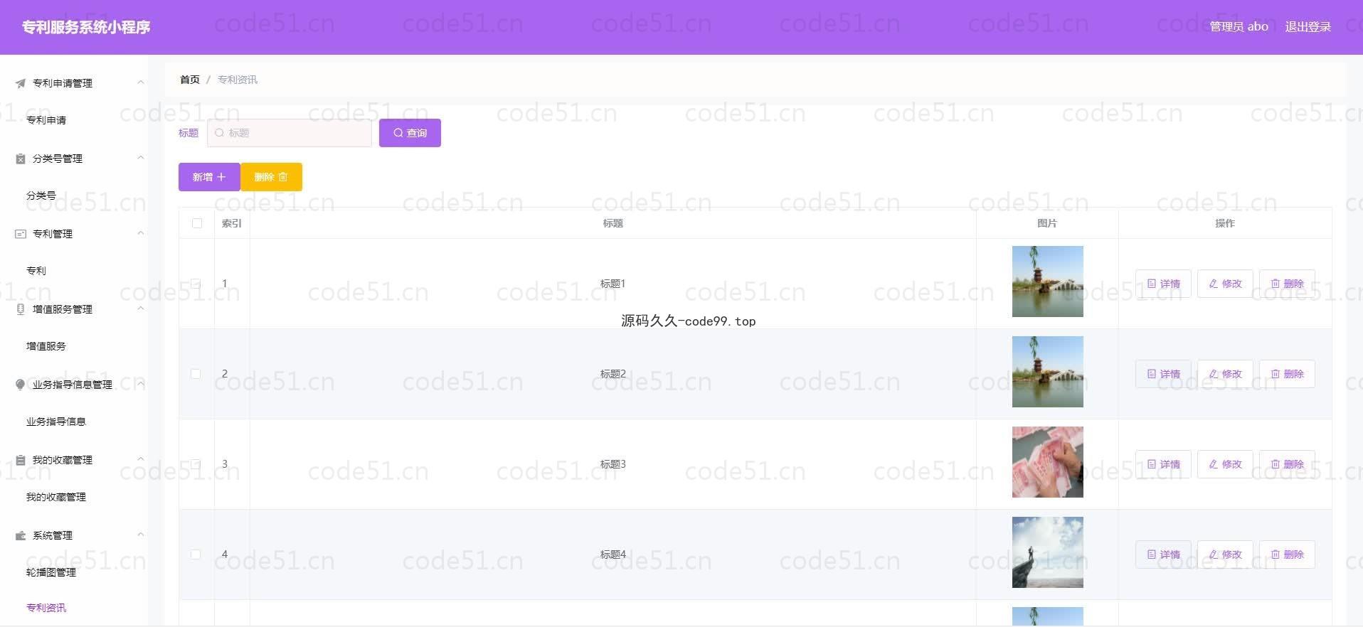 基于微信小程序+SSM+MySQL的专利服务小程序(附论文)