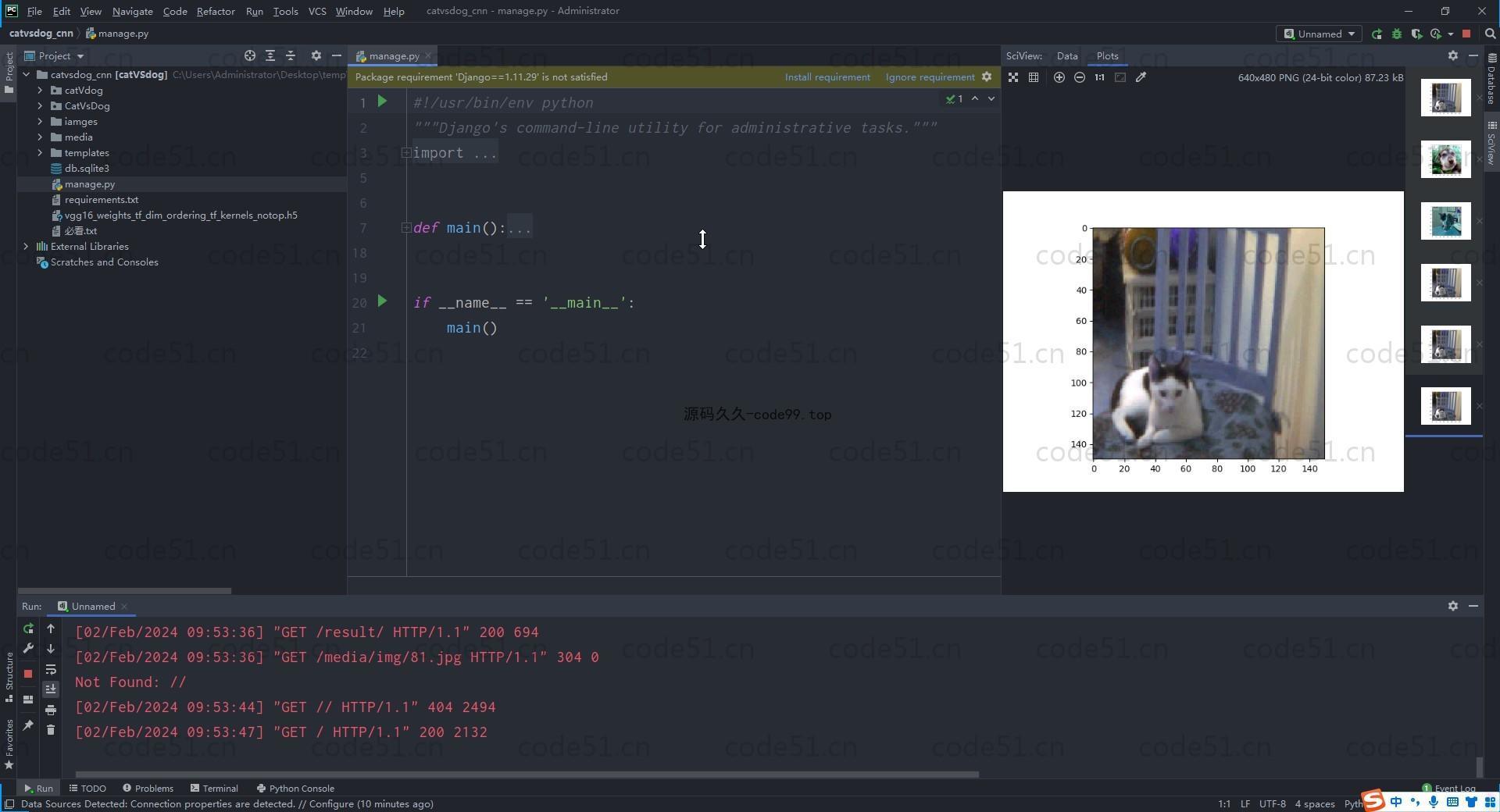 基于Python+Django+tensorflow+Keras+VGG16卷积神经网络模型训练的猫狗识别系统