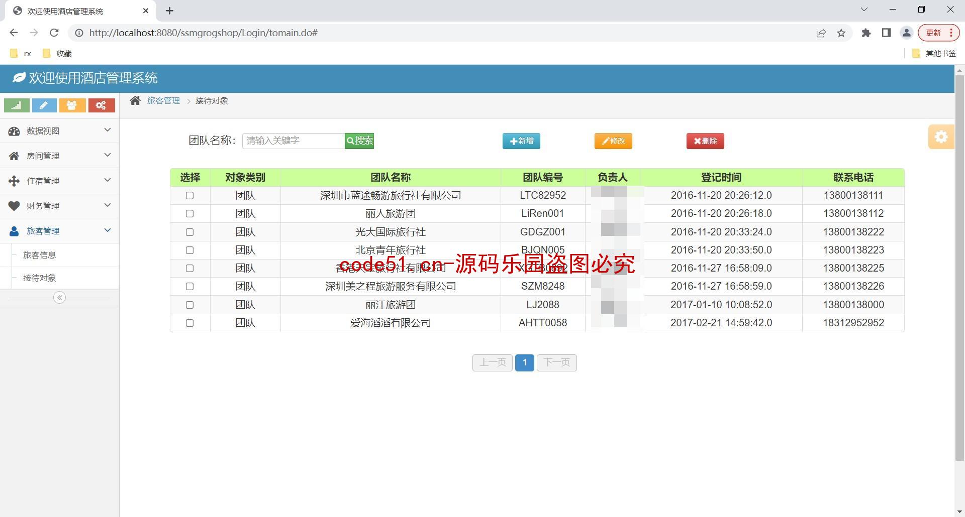 基于SSM+MySQL+Bootstrap的酒店管理系统