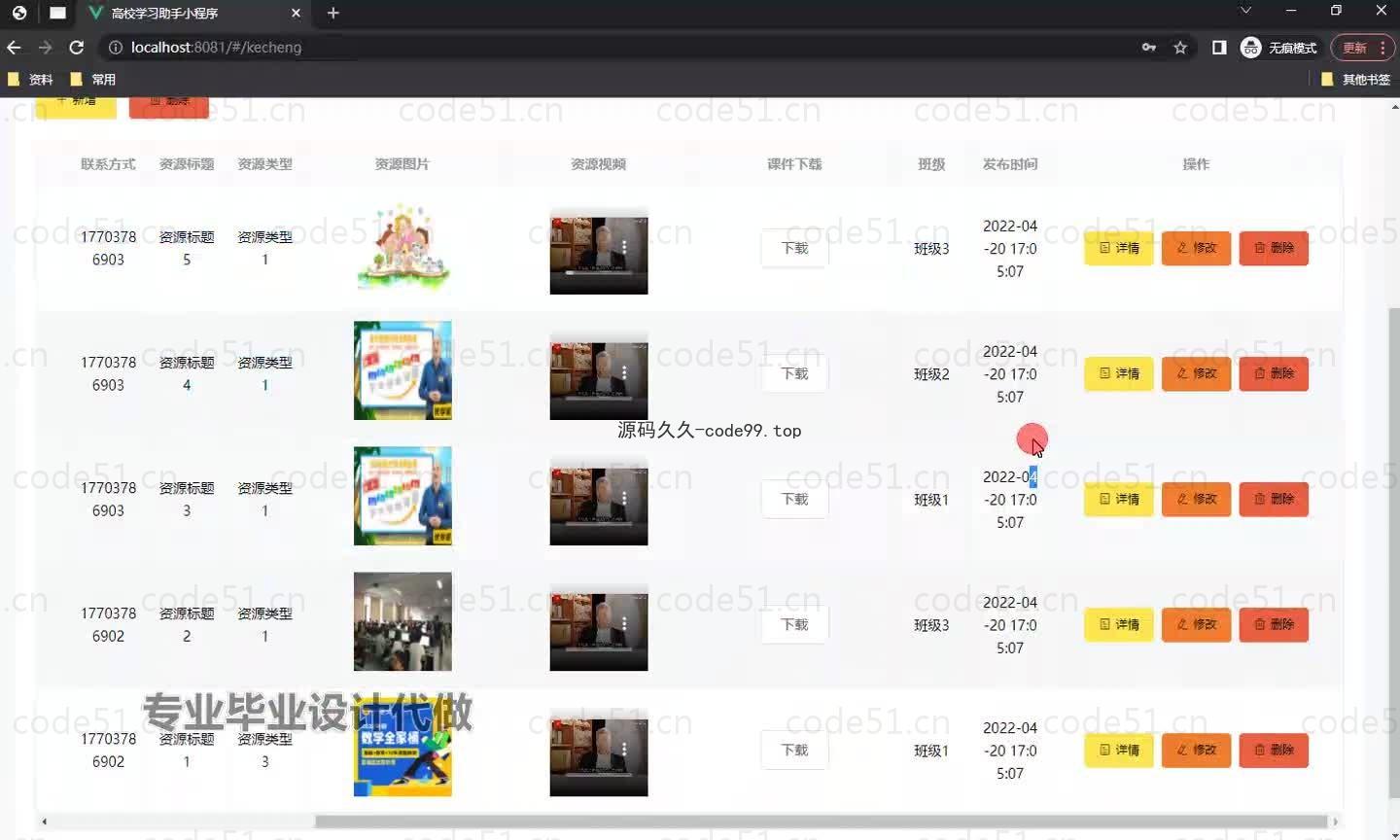 基于微信小程序+SSM+MySQL的高校学习助手小程序(附论文)