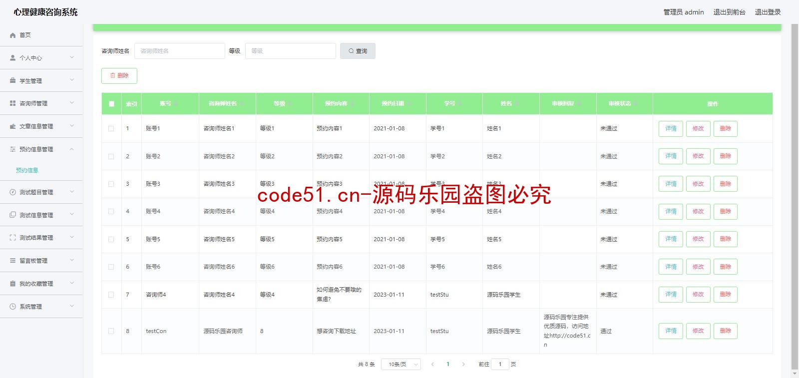 基于SSM+SpringBoot+MySQL+Vue的心理健康咨询系统(附论文)