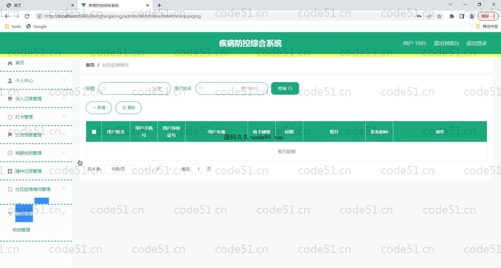 基于SpringBoot+MySQL+Vue的疾病防控综合管理系统(附论文)