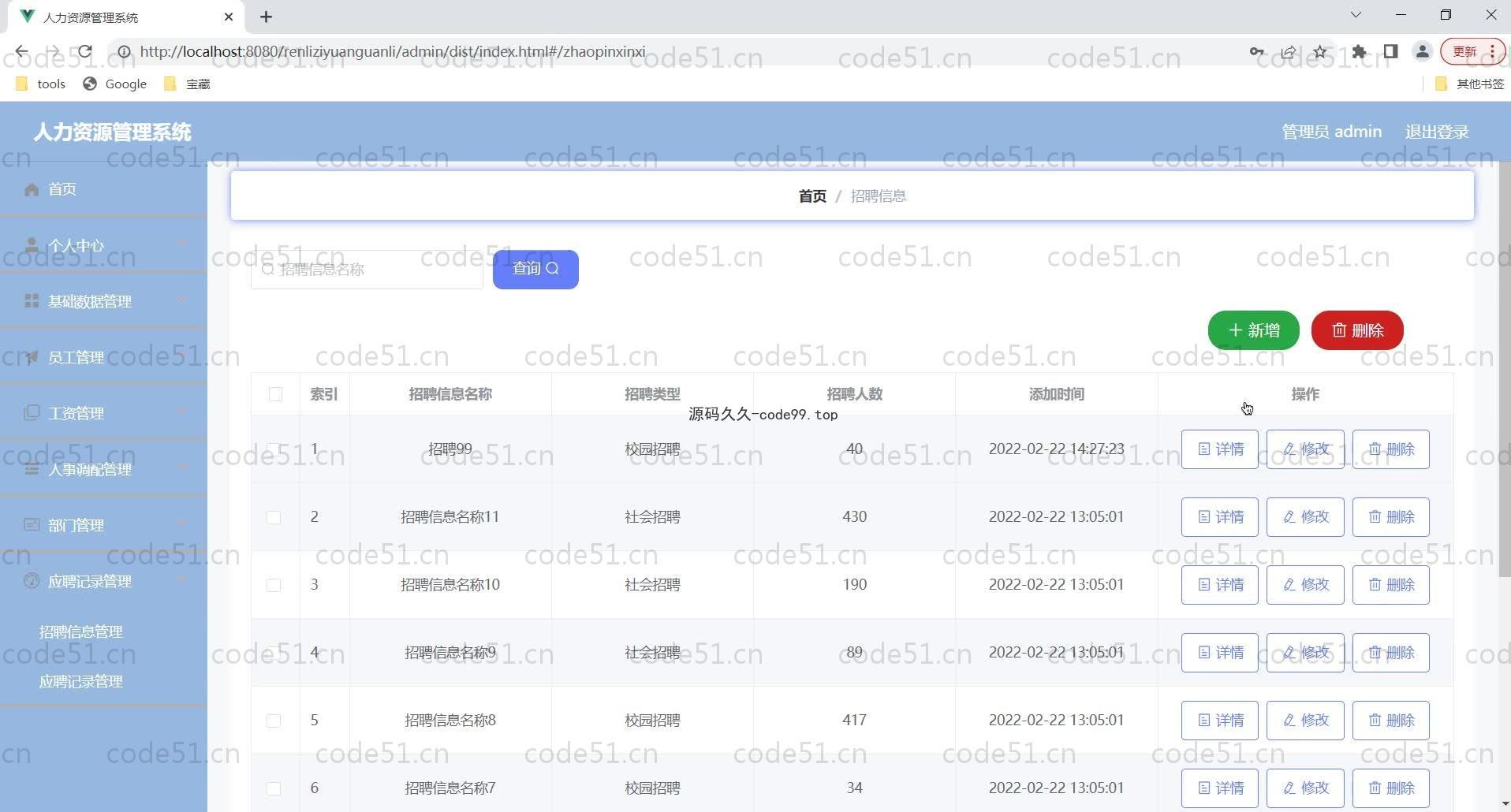 基于SpringBoot+MySQL+Vue的人力资源管理系统(附论文)