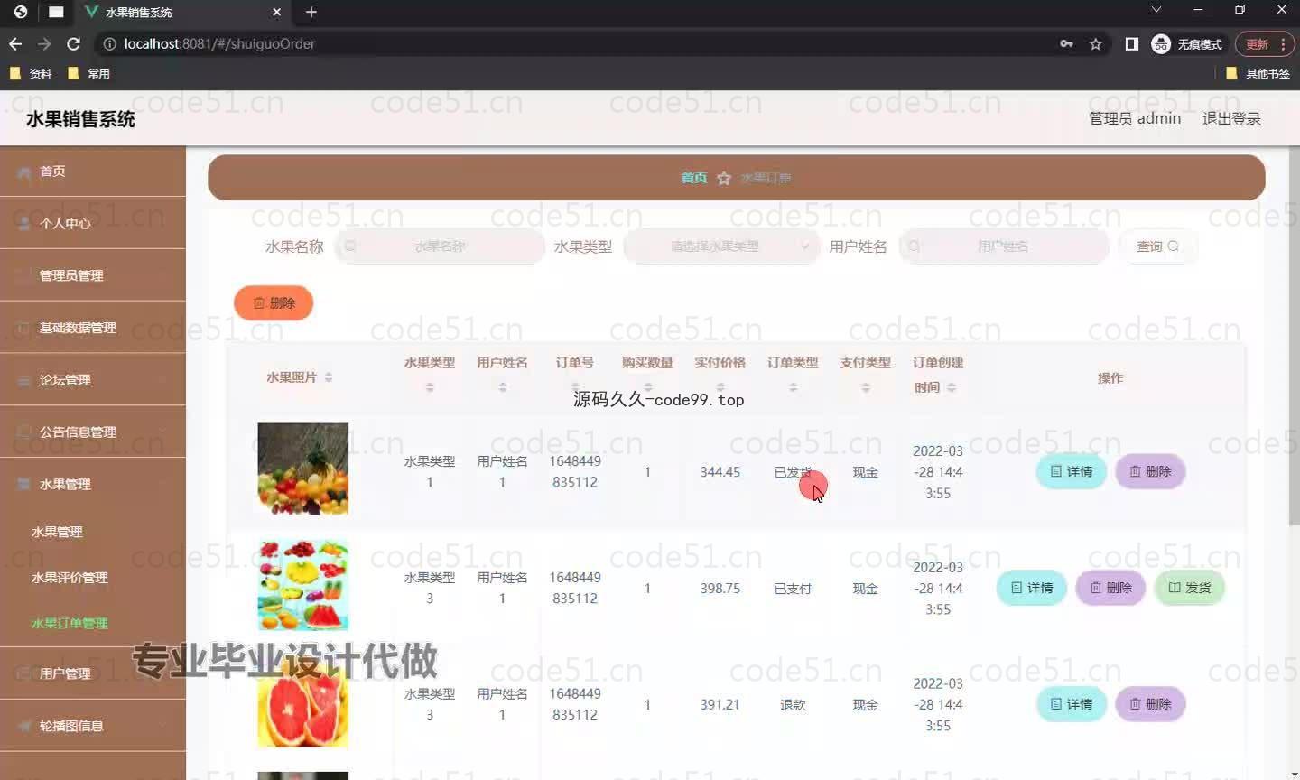 基于微信小程序+SpringBoot+MySQL的水果销售小程序(附论文)