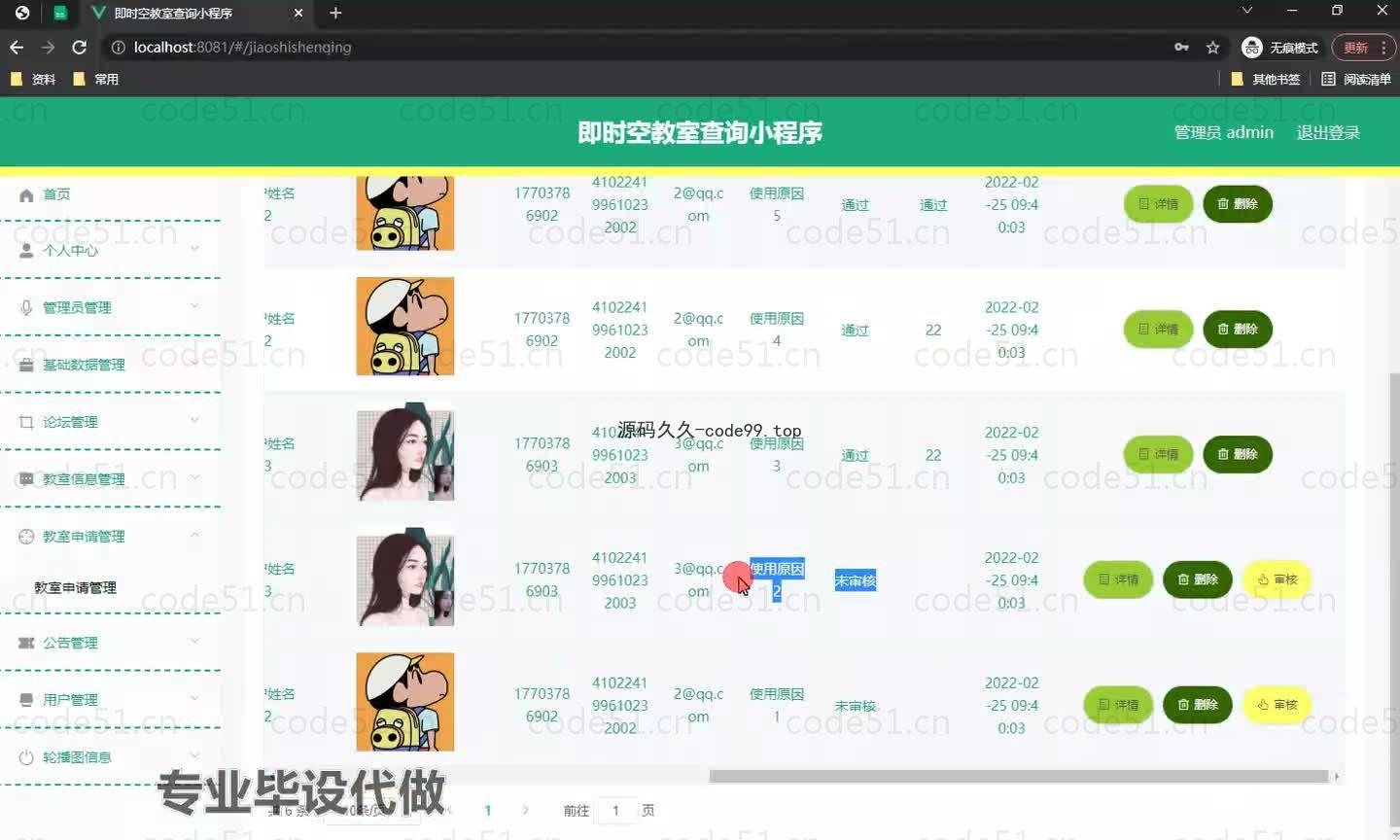 基于微信小程序+SSM+MySQL的即时空教室查询小程序(附论文)